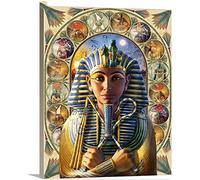 NFRAZ Peinture diamant 5D, mosaïque complète avec strass et pierres, portrait de Toutankhamon, broderie diamant, reine d'Égypte, photo diamant ronde, diamant 3D, sans cadre, 40 x 50 cm