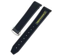 NFRFK Bracelet de montre en caoutchouc souple et Flexible, 20MM, pour Omega Speedmaster Moonwatch Seamaster 300 AT150 PLANET OCEAN 600(Black Yellow 1,18mm)
