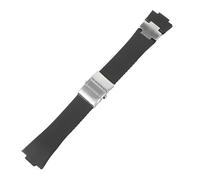 NFRFK Bracelet de montre en Silicone, pour Ulysse-Nardin MARINE, étanche, en caoutchouc, 25x12mm, pour hommes(Black silver set)
