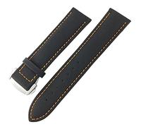NFRFK Nylon Canvas Watch Band pour Omega Seamaster Diver 300 pour Rolex pour Seiko Skx Pour Tissot pour Longines Leather 19mm 20mm 21mm 22mm STRAP(Black orange,20mm Silver buckle)