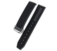 NFRFK Pour Omega Speedmaster Watch Watch Strap Coller en acier inoxydable Filla 20mm 21mm 22mm Silicone Caoutchouc Canda, 19mm