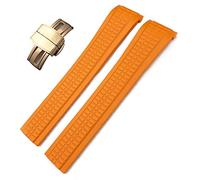 NFRFK Pour Patek 5164A 5167A AQUANAUT Philippe Série boucle papillon bracelet de montre 21 mm bandes en caoutchouc fluoré coloré, Silver Buckle, Acétate, Pas de gemme