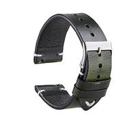 NFRFK Pour Rox Classic Watch Band Italien Vintage Huile With Watch Band de 20 mm 22 mm Bracelet à version rapide STRAP DE CUIR VOLIQUE(Green,22mm)