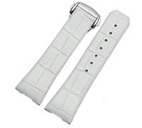 NFRFK Véritable sangle de montre en cuir pour Omega Constellation Double Eagle Series Men Femmes Femmes 17 mm 23 mm Band(White,17mm rosegold)