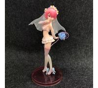 NFsgVCGJ Death or Kiss Rem Ram Robe de mariée Ver. Figurines d'action Collection Décoration Modèle Cadeau Poupée 24 cm (B)