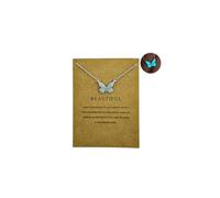 NFVITLP Collier avec pendentif papillon pour femme - Réglable - Couleur foncée - Lumineux - Cadeau idéal pour une amie, une amitié, la Saint-Valentin, la fête des mères