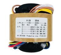 NFVYFFFGR Transformateur R-Core 35 W Sec Voltage 220 V x2 + 6,3 V x2 for préampli DAC Tube DIY