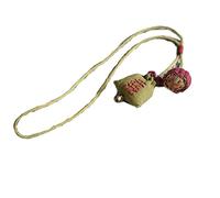 NFYM Collier en lin avec pendentif en forme de fleur de lotus brodé fait à la main, 17.3 inch length, Lin, Pas de gemme