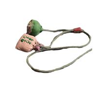 NFYM Collier en lin avec pendentif en forme de fleur de lotus brodé fait à la main, Rose, 17.3 inch length