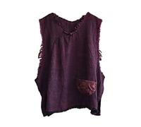 NFYM Débardeur court sans manches avec ourlet vieilli pour femme, violet/rouge, taille unique