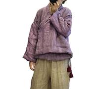 NFYM Hanfu/Hanten Veste en coton pour femme avec pompon, violet, Taille Unique
