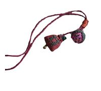 NFYM Pendentif en tissu de lin avec pendentif en forme de fleur de lotus brodé à la main, style sac à billets, 43,9 cm de long, lin, sans pierre précieuse