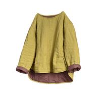 NFYM Pull matelassé léger pour femme - Ourlet irrégulier - Manteau court d'automne et d'hiver, Vert/jaune, taille unique