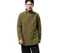 NFYM Veste d'hiver chaude pour homme - Style traditionnel chinois - Col montant, vert militaire, X-Large