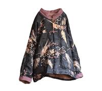 NFYM Veste matelassée légère et fine pour femme - Automne et printemps - Imprimé bohème - Avec poches, noir, taille unique
