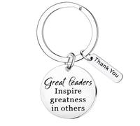 Nfyxcaz Porte-clés cadeau de remerciement pour patron leader, cadeau d'anniversaire pour patron, excellent leader, inspirer la grandeur dans d'autres porte-clés, argenté, taille unique