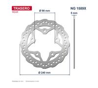 NG BRAKE DISK Disque de frein arrière ondulé 1589X Ø240 x Ø98 x 5 mm