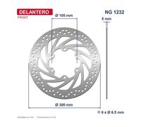 Ng 1024377 Round Brake Disc Argenté