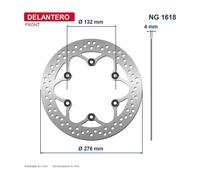 NG BRAKE DISK DISQUE DE FREIN 1618 276X132X4.0 compatible avec KEEWAY SUPERLIGHT