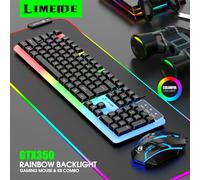 NG GTX350 clavier de jeu souris Combos ordinateur portable rétro-éclairage Gamer Kit LED filaire Usb clavier GTX350 ensemble-noir GTX350 black