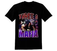 NGA Three 6 Mafia Hip Hop Rap Black T Shirt Black 3XL