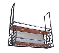 NGAMITSX Étagère à vin Murale Industrielle, à Suspendre au Plafond, avec Support pour Verres, en Fer, avec Spot Ultra-Fin en Aluminium, décoration Vintage pour la Maison, pour Bars, Restaurants et CU