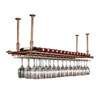 NGAMITSX Support Mural Rustique Vintage avec Hauteur et Largeur réglables pour plafonds de Cuisine, Porte-Verres à vin et Porte-Verres à Pied Suspendus, Porte-Bouteilles de vin Unique pour Plafond