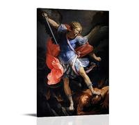 NgAnoh Impression sur toile de l'archange St Michel par Guido Reni - Décoration murale pour salon, chambre à coucher - 20 x 30 cm