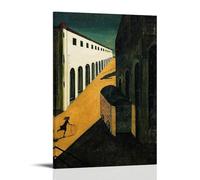 NgAnoh Impression sur toile Mystère et mélancolie d'une rue par Giorgio De Chirico - Art mural - Décoration d'intérieur - 40 x 60 cm