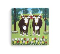 NgAnoh Impression sur toile représentant deux vaches de Maud Lewis - Décoration murale - 40 x 40 cm