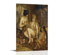 NgAnoh Impression sur toile représentant Parisiennes en costume algérien ou harem de Pierre Auguste Renoir - Décoration murale moderne pour chambre à coucher - 20 x 30 cm