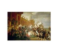 NgAnoh Impression sur toile « Serment de l'armée faite à l'empereur après la distribution des aigles par Jacques Louis David Can » - 30 x 45 cm