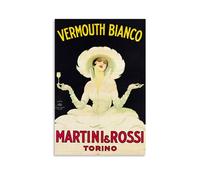 NgAnoh Leonetto Cappiello Works« Vermouth Bianco Martini And Rossi » Impression sur toile Décoration murale Cadeau Décoration d'intérieur 30 x 45 cm