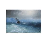 NgAnoh Toile imprimée Gathering Storm par Ivan Aivazovsky - Décoration murale à offrir - 40 x 60 cm