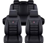 NGANOH Voiture Ensembles De Housses Siège pour Opel Corsa F/Corsa-e MJ22/Corsa Edition/GS Line 2019-2024, Auto Cuir Couvre Sièges Avant Et ArrièRe Protection Interieur Accessoires,A/Black