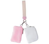 NganSuRong Portefeuilles pour femme, mini porte-clés zippé, double pochette amovible, porte-monnaie portable, essentiels du quotidien et organisateur de sac à main de voyage, blanc/rose, Contemporain