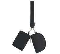 NganSuRong Portefeuilles pour femme, mini porte-clés zippé, double pochette amovible, porte-monnaie portable, essentiels du quotidien et organisateur de sac à main de voyage, Noir, Contemporain