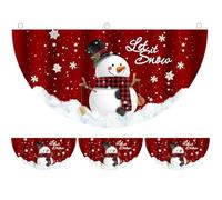 Ngbbby 4pcs Christmas Bunting 35 Pouces Snowman de Noël Drapeau de Ventilateur d'hiver atmosphère accrochée Drapeau à bruas