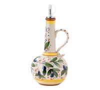 Ngbbby Bouteille distributrice d'huile d'olive en céramique, bouteille 'huile 'olive de 700ml avec bec verseur et poignée en acier inoxydable pour la cuisine