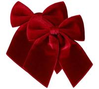 Ngbbby Bows de Noël, 2pcs Arbre de Noël Bow Topper, 10 Pouces en Velours Arc Rouge, arcs en Velours Ornements d'arbre pour
