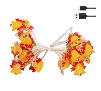 Ngbbby Cloche Lumières de Noël USB 16 pieds 50 perles Blanc chaud Guirlande lumineuse Bowknot décoratif intérieur pour fête arbre de Noël maison, chaîne