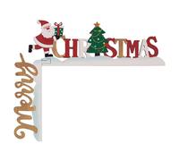 Ngbbby Décoration de Cadre de Porte noël, décor Panneau d'angle Porte Amusant, décoration Mignonne en Bois 6x9 Pouces, Panneau noël, Coin Gauche
