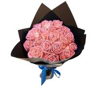 Ngbbby Ensemble de 12 Bouquets de Roses artificielles réalistes à Paillettes - Comprend des Fleurs, des tiges, du Papier d'emballage et du Ruban, Fleurs éternelles pour Mariage, Saint-Valentin