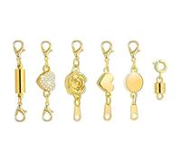 Ngbbby Fermoirs et Fermetures de Collier magnétiques-Fournitures de Fabrication Bijoux avec rallonges, résultats fermoirs à Griffes Homard dorés