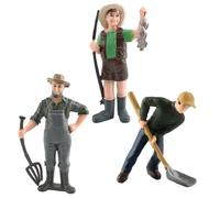 Ngbbby Figurines de Petites Personnes réalistes en Plastique, 3 pièces, Figurines d'ouvrier agricole éducatives préscolaires pour Maison de poupée pour Enfants