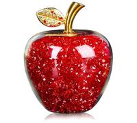 Ngbbby Fruit en Verre, Fruit de Cristal en Verre Artificiel en Forme de Pomme rempli Diamants, Figurines à Collectionner Artisanat Ornement des Cadeaux la Veille Noël pour Les Enfants, Cristal