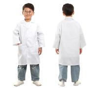 Ngbbby Manteau de médecin pour Enfants, Doux et Confortable, Blanc, Manteau de médecin pour Tout-Petits, Costume Jeu rôle avec Poches, Costume Scientifique pour Enfants pour déguisement Dentiste