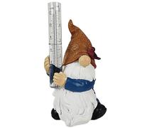 Ngbbby Nains de Jardin avec pluviomètre pour décorations de Noël en Plein air, Jolis Nains en résine, pluviomètres pour Jardin, Statue Nain Peinte pour décoration extérieure, Rouge