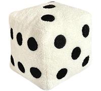 Ngbbby Oreiller à dés 8 x 8 en Peluche Mignon avec Boucle en Velours Confortable en Peluche à Jeter, décoration Amusante et créative pour la Maison, la Chambre Coucher, Le canapé, Le café, Blanc
