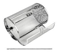 Ngbbby Panier de rôtissoire pour Gril et Four, Panier de rôtisserie Rotatif en Acier Inoxydable pour Fumer la Viande, rôtir des Noix et des Accessoires Barbecue, pour Gril